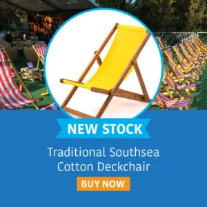Traditional Southsea Cotton Deckchair Plain / Yellow