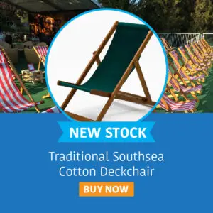 Traditional Southsea Cotton Deckchair Plain / Green