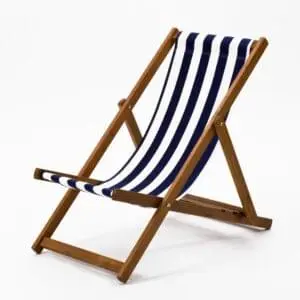Traditional Southsea Cotton Deckchair Striped White/ Navy