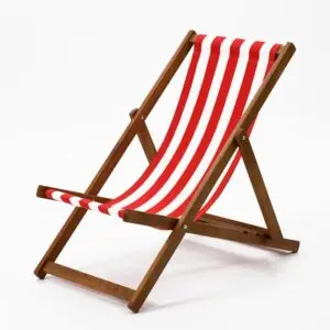 Traditional Southsea Cotton Deckchair Striped White/ Red